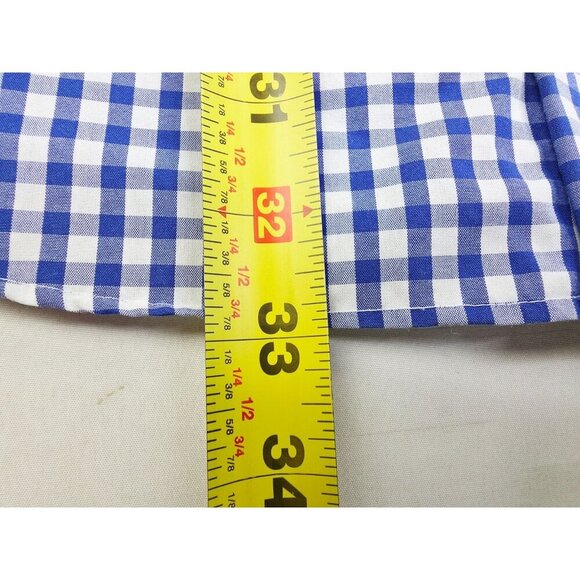 Egara Non Iron Modern Fit Size XLT 17-17.5 Mens Blue White Check Spread Collar - Picture 7 of 9